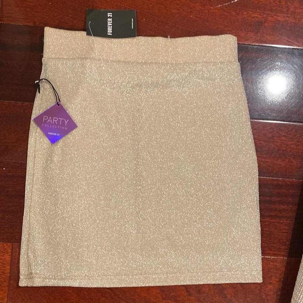 Forever21 sparkly mini skirt- nude